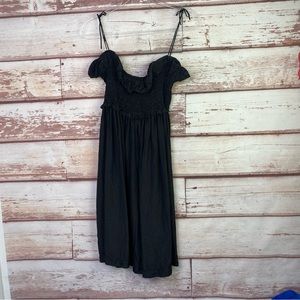 Filippa K smocked black dress
